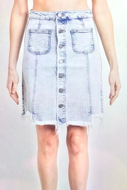 Danika Frayed Denim Skirt