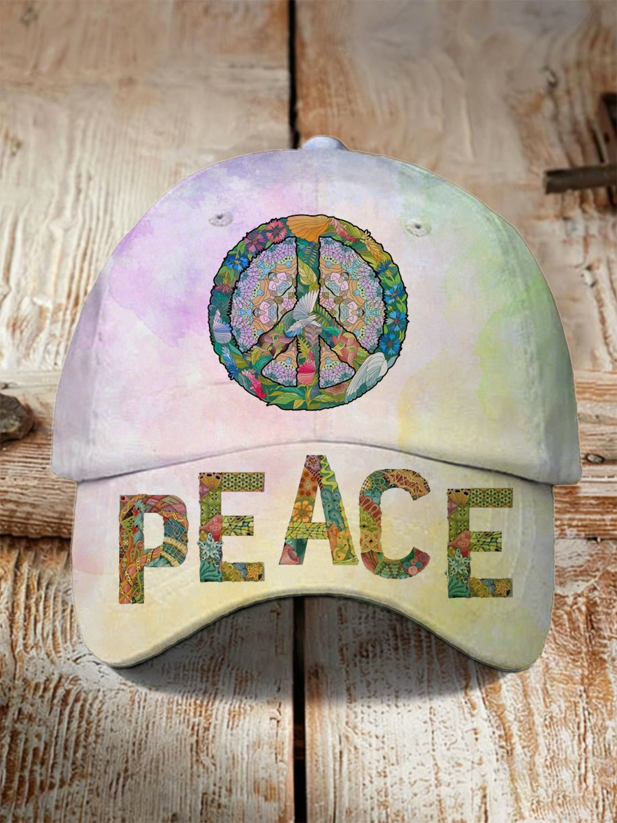 Chapéu estampado elemento "Caminhada pela Paz" das mulheres